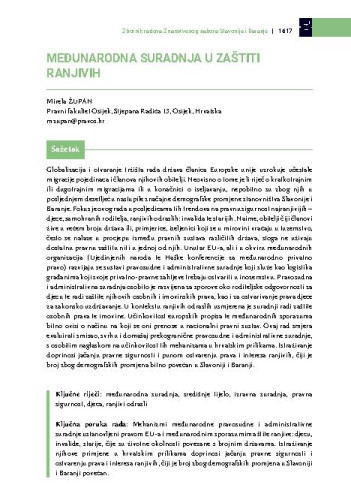 Međunarodna suradnja u zaštiti ranjivih / Mirela Župan