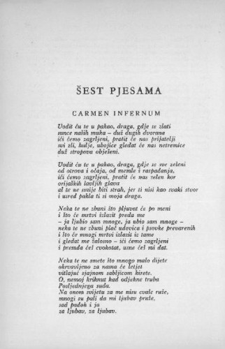 Šest pjesama / D. Cvitan