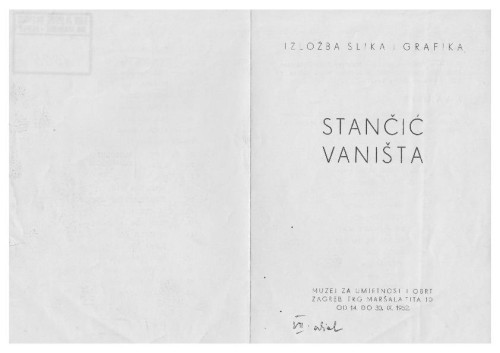 Izložba slika i grafika Stančić Vaništa