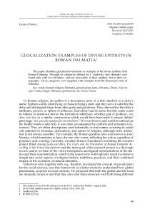 Glocalization examples of divine epithets in Roman Dalmatia / Ljubica Perinić