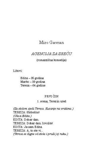 Agencija za sreću : (romantična komedija) / Miro Gavran
