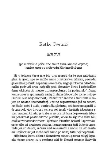 Mrtvi / Ratko Cvetnić