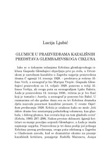 Glumice u praizvedbama kazališnih predstava glembajevskoga ciklusa / Lucija Ljubić
