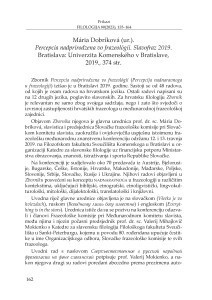 Mária Dobríková (ur.). Percepcia nadprirodzena vo frazeológii.
Slavofraz 2019. Bratislava: Univerzita Komenského
v Bratislave, 2019. : [prikaz] / Martina Grčević