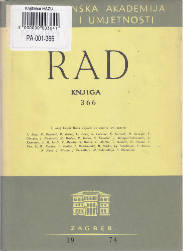 Knj. 16(1973)=knj. 366 / urednici Teodor Varićak i Alois Tavčar