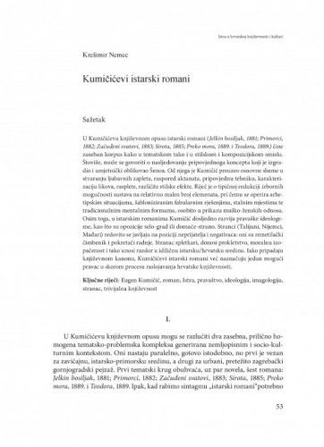 Kumičićevi istarski romani / Krešimir Nemec