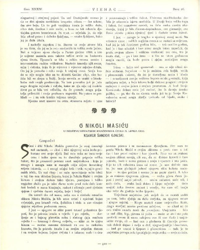 O Nikoli Mašiću : u Društvu hrvatskih književnika čitao 15. lipnja 1902. / Ksaver Šandor Gjalski