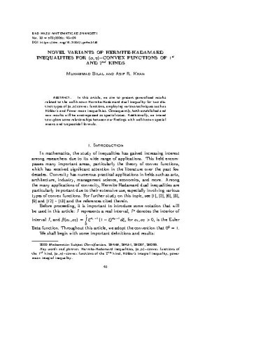 Novel variants of Hermite-Hadamard inequalities for (α, η)−convex functions of 1st and 2nd kinds / Muhammad Bilal, Asif R. Khan