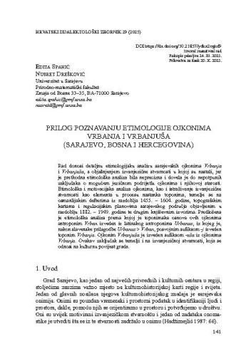 Prilog poznavanju etimologije ojkonima Vrbanja i Vrbanjuša (Sarajevo, Bosna i Hercegovina) / Edita Spahić, Nusret Drešković