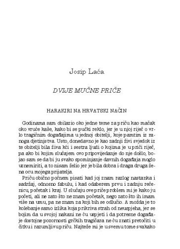 Dvije mučne priče / Josip Laća
