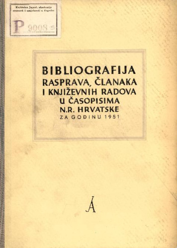Knj. 6. : za godinu 1951. ; [priredila Jelka Mišić uz suradnju Vjere Bendiš]