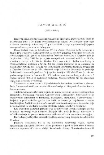 Davor Miličić : (1915.-1993.) / Zvonimir Devidé