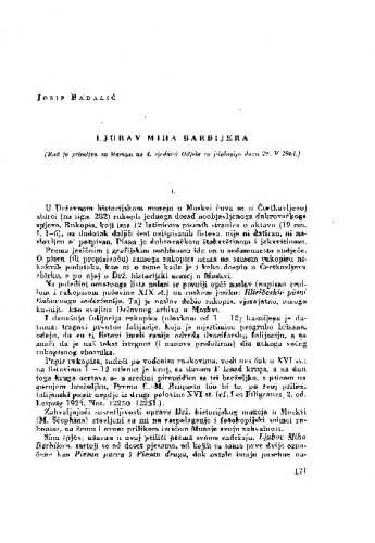 Ljubav Miha Barbijera / Josip Badalić