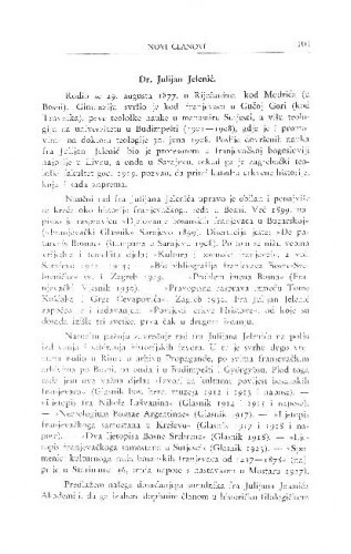 Dr. Julijan Jelenić / F. Šišić