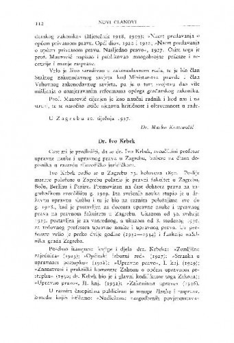 Dr. Ivo Krbek / M. Kostrenčić