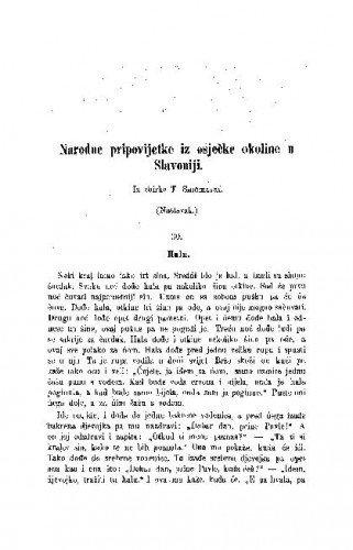 Narodne pripovijetke iz osječke okoline u Slavoniji / T. Smičiklas