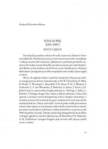 Ivan Supek (1915.-2007.) : (1915.-2007.) : život i djelo / Ksenofont Ilakovac