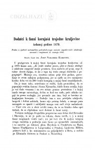 Dodatci k fauni kornjašâ trojedne kraljevine izdanoj godine 1879 / J. Schlosser Klekovski