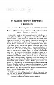 O suvislosti Neperovih logarithama s naravskimi / K. Zahradnik