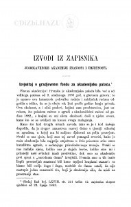 Izvještaj o gradjevnom fondu za akademijsku palaču / Franjo Rački