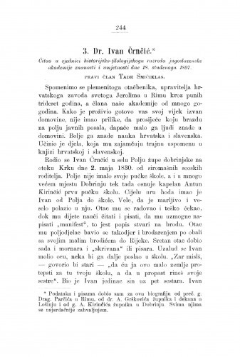 Dr. Ivan Črnčić : [nekrolog.] / T. Smičiklas