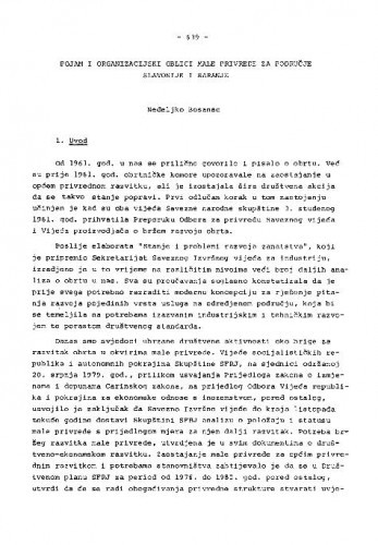 Pojam i organizacijski oblici male privrede za područje Slavonije i Baranje / Nedeljko Bosanac
