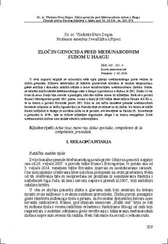 Zločin genocida pred Međunarodnim sudom u Haagu / Vladimir-Đuro Degan