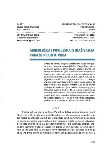 Arheološka i povijesna istraživanja varaždinskih gradskih utvrda / Lovorka Štimac-Dedić
