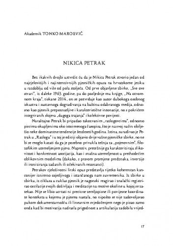 Nikica Petrak / Tonko Maroević