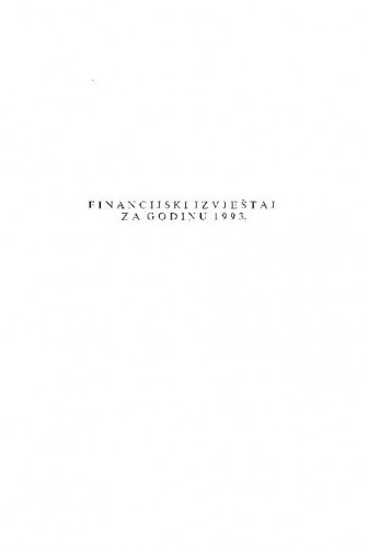 Financijski izvještaj za godinu 1993.