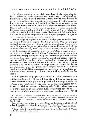 Dva drvena gotička kipa s Pelješca / Igor Fisković