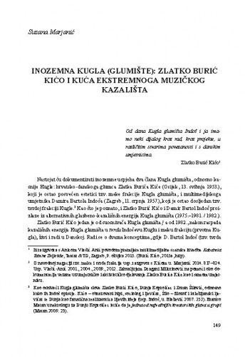 Inozemna Kugla (Glumište): Zlatko Burić Kićo i Kuća ekstremnoga muzičkog kazališta / Suzana Marjanić