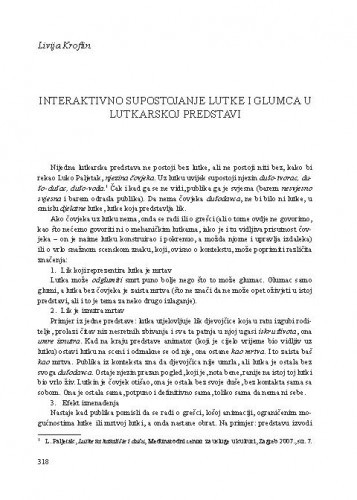 Interaktivno supostojanje lutke i glumca u lutkarskoj predstavi / Livija Kroflin