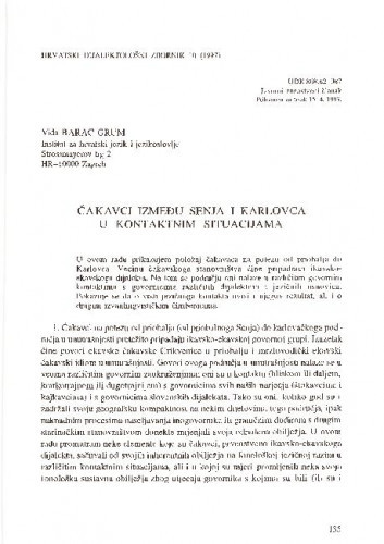 Čakavci između Senja i Karlovca u kontaktnim situacijama / Vida Barac-Grum