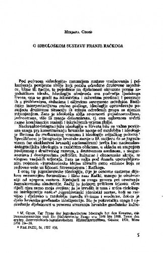 O ideološkom sustavu Franje Račkoga / Mirjana Gross