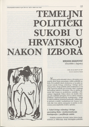 Temeljni politički sukobi u Hrvatskoj nakon izbora / Mirjana Kasapović
