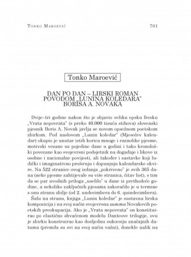 Dan po dan - lirski roman povodom 