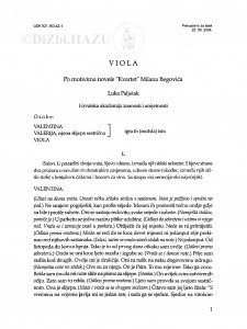 Viola : po motivima novele "Kvartet" Milana Begovića / Luko Paljetak