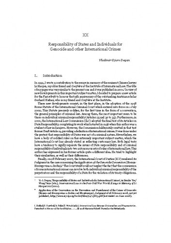 Responsibility of States and Individuals for Genocide and other International Crimes / Vladimir-Djuro Degan