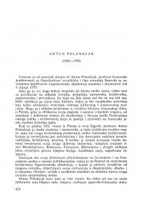Antun Polanšćak (1910-1978) : [nekrolozi] / F. Čale
