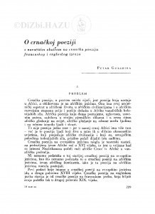 O crnačkoj poeziji : s naročitim obzirom na crnačku poeziju francuskog i engleskog izraza / P. Guberina