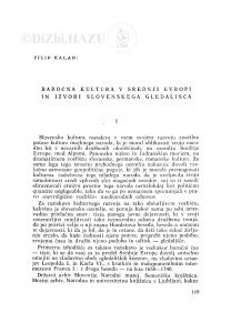 Baročna kultura v srednji Evropi in izvori slovenskega gledališča / F. Kalan