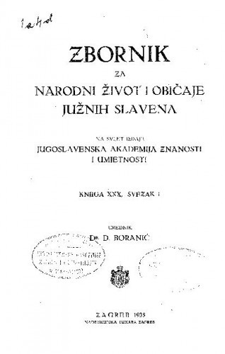 Knj. 30., sv. 1 (1935) / urednik D. Boranić