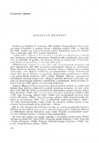Miroslav Begović : [biografije novih članova Akademije]