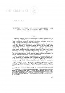 Muzički instrumenti u srednjovjekovnoj likovnoj umjetnosti Hrvatske / K. Kos