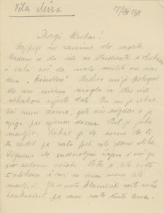 Pismo Naste Rojc Antunu Ullrichu, Crikvenica, Vila Mira, 27.8.1914.
