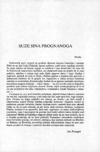 Suze sina prognanoga / Ivo Frangeš