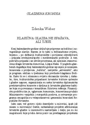 Glazbena kronika / Zdenka Weber