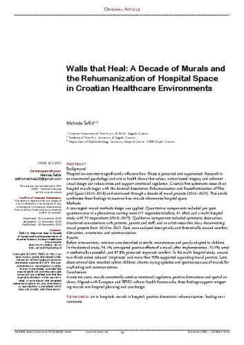 Walls that Heal: A Decade of Murals and the Rehumanization of Hospital Space in Croatian Healthcare Environments
 / Melinda Šefčić