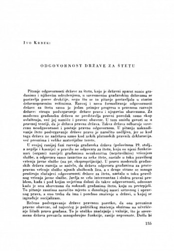 Odgovornost države za štetu / I. Krbek